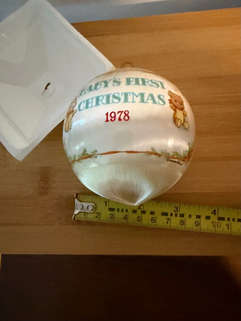 Baby's First Christmas 1978 Ornament. Hallmark Satin Bulb Holiday Ball. Vintage